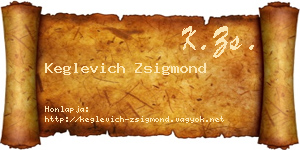 Keglevich Zsigmond névjegykártya